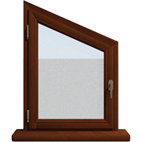 Деревянное окно – трапеция из лиственницы Модель 118 Орех